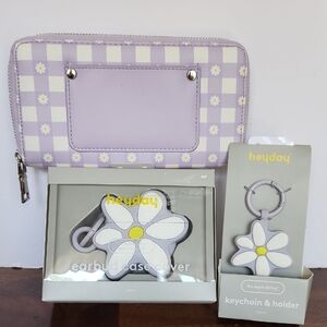Purple Checkered Wallet and Heyday Daisy Set